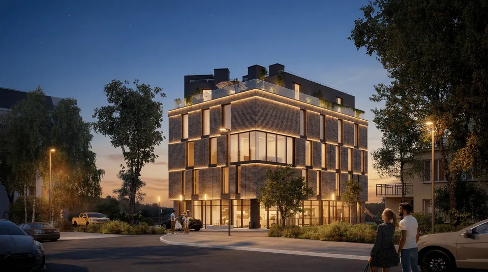 Pasichna Center увечері — візуалізація